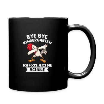 Schulanfang Schulkind Huhn Geschenk - Tasse einfarbig - Schwarz - Rechts