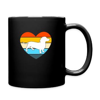 Dackel Dackel Pet Geschenk - Tasse einfarbig - Schwarz - Rechts