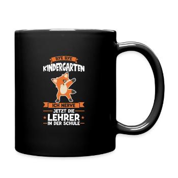 Schulkind Fuchs Einschulung Geschenk - Tasse einfarbig - Schwarz - Rechts