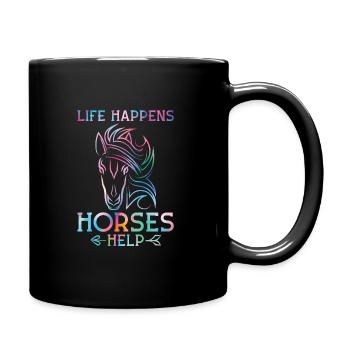 Horses Horses Gift - Full Colour Mug - black - Right