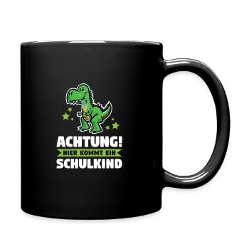 Schulkind Schulanfang Traktor Geschenk - Tasse einfarbig - Schwarz - Rechts