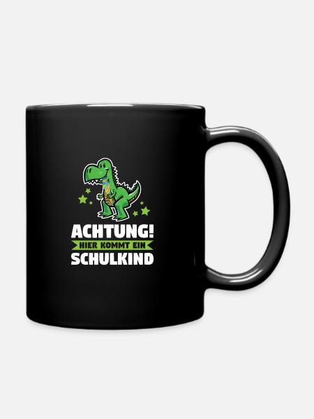 Schulkind Schulanfang Traktor Geschenk - Tasse einfarbig - Schwarz