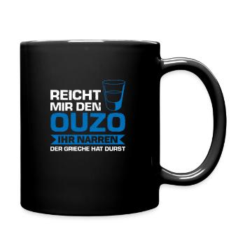 Ouzo Grieche Ouzo Liebhaber Geschenk - Tasse einfarbig - Schwarz - Rechts