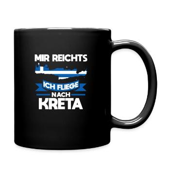 Kreta Urlaub Griechische Flagge Geschenk - Tasse einfarbig - Schwarz - Rechts