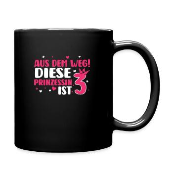 3. Geburtstag 3 Jahre Prinzessin Geschenk - Tasse einfarbig - Schwarz - Rechts