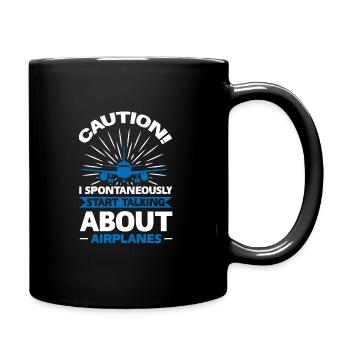 Airplane Airplane Flying Gift - Full Colour Mug - black - Right