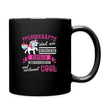 Pflegekraft Pflegekräfte Pflegerin Geschenk - Tasse einfarbig - Schwarz - Rechts