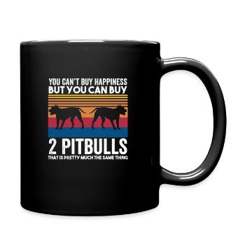 2 Pitbulls 2 Pitbulls Gift - Full Colour Mug - black - Right