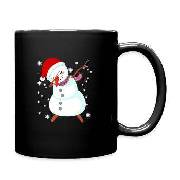 Snowman Dabbing Christmas Gift - Full Colour Mug - black - Right