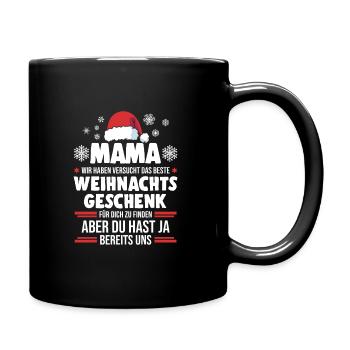 Mutter Mama Weihnachten Geschenk - Tasse einfarbig - Schwarz - Rechts