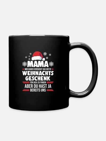 Mutter Mama Weihnachten Geschenk - Tasse einfarbig - Schwarz