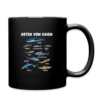 Hai Haie Haifisch Geschenk - Tasse einfarbig - Schwarz - Rechts