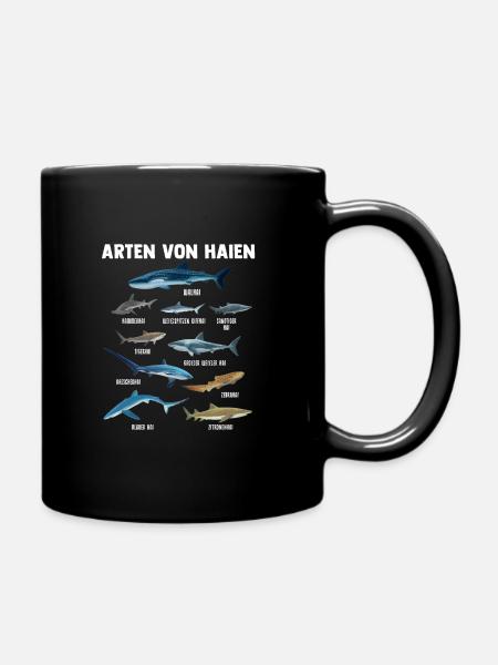 Hai Haie Haifisch Geschenk - Tasse einfarbig - Schwarz