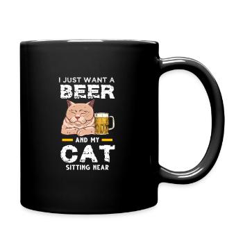 Bière &chat Chat Chat Cadeau - Mug uni - noir - Droite