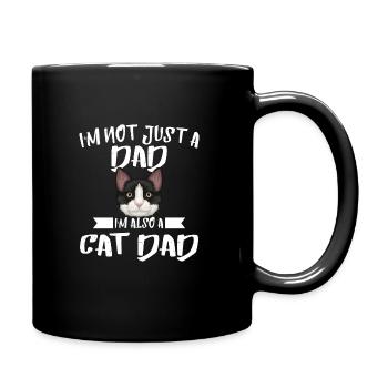 Papa & Katze Papa Katze Papa Katze Papa Geschenk - Tasse einfarbig - Schwarz - Rechts