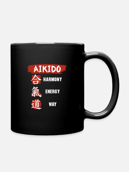 Aikido Kampfkunst Kampfsportler Japan Geschenk - Tasse einfarbig - Schwarz