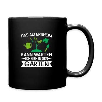 Gartenarbeit Gärtner Gartenarbeiter Geschenk - Tasse einfarbig - Schwarz - Rechts
