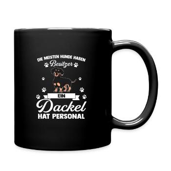 Dackel Dackel Geschenk - Tasse einfarbig - Schwarz - Rechts
