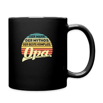 Opa Enkelkinder Großvater Geschenk - Tasse einfarbig - Schwarz - Rechts