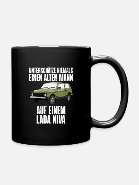 Lada Niva 4x4 Offroad Geländewagen UdSSR - Tasse einfarbig - Schwarz