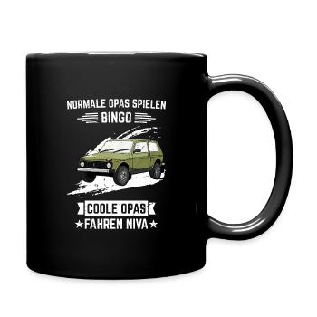 Opas Bingo Lada Niva 4x4 Offroad Geländewagen - Tasse einfarbig - Schwarz - Rechts