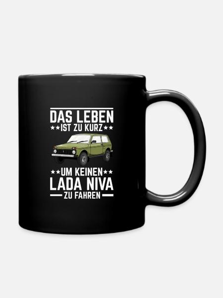 Leben Lada Niva 4x4 Offroad Geländewagen - Tasse einfarbig - Schwarz