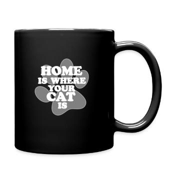 La maison est l’endroit où se trouve votre chat - Mug uni - noir - Droite