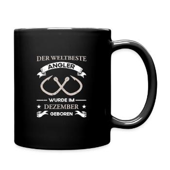 Bester Angler Geburtstag Dezember - Tasse einfarbig - Schwarz - Rechts