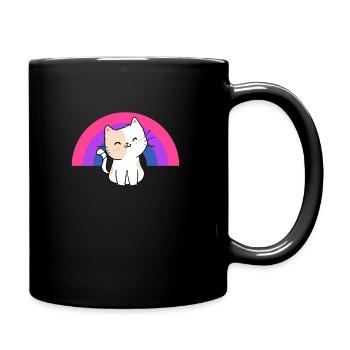 Bisexual Cat Bisexual Pride Cat Gift - Full Colour Mug - black - Right