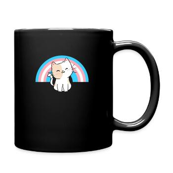 Transgender Cat Transgender Pride Cat Gift - Full Colour Mug - black - Right