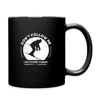 Skier Sayings Don't follow Skialpin Ski Holiday - Full Colour Mug - black - Right