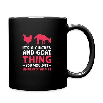 Huhn & Ziegen Hühner Ziegen Geschenk - Tasse einfarbig - Schwarz - Rechts