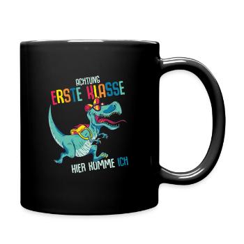 Schulkind Erste Klasse Schulanfänger Schulstart - Tasse einfarbig - Schwarz - Rechts