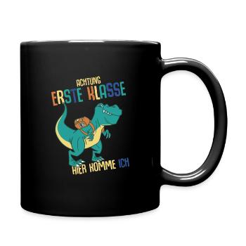 Schulkind Erste Klasse Schulanfänger Schulstart - Tasse einfarbig - Schwarz - Rechts