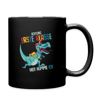 Schulkind Erste Klasse Schulanfänger Schulstart - Tasse einfarbig - Schwarz - Rechts