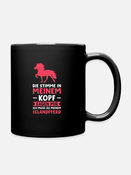 Reiten Isländer Islandpferd Geschenk - Tasse einfarbig - Schwarz