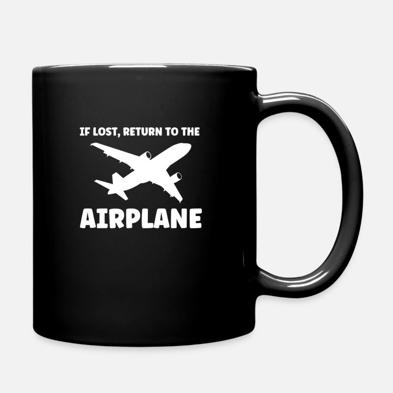 Flugzeug Flugzeuge Pilot Geschenk - Tasse einfarbig - Schwarz