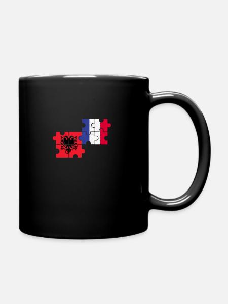 Albanie France Drapeau Albanais français - Mug uni - noir