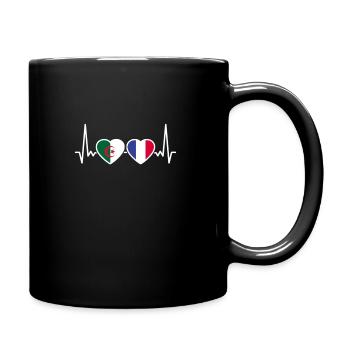 Albanie France Heartbeat Flag Albanais - Mug uni - noir - Droite