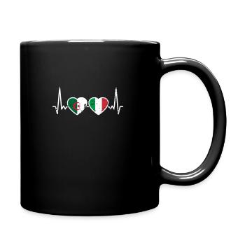Algérie Italie Heartbeat Flag Algériens - Mug uni - noir - Droite