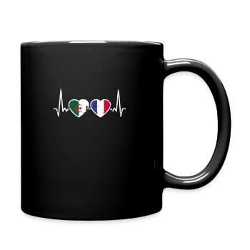 Albanie France Heartbeat Flag Albanais - Mug uni - noir - Droite