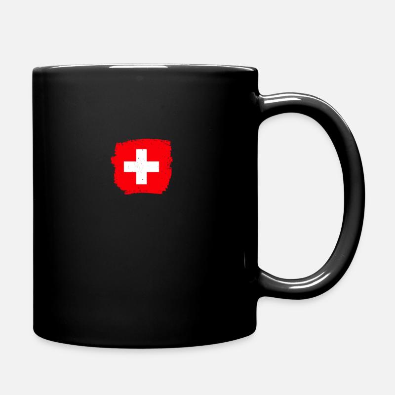 Schweiz Schweizerische Flagge Stolzer Schweizer - Tasse einfarbig - Schwarz