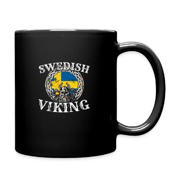 Swedish Viking Schweden Schwedisch Flagge Wikinger - Tasse einfarbig - Schwarz - Rechts