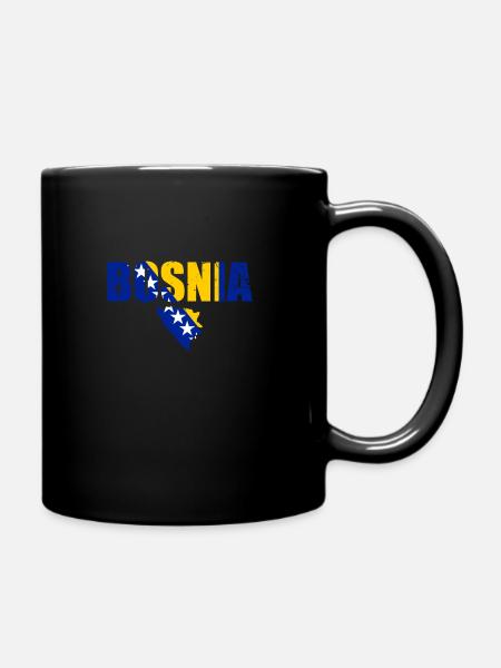 Bosnia Vintage Karte Bosnien Flagge Bosnier - Tasse einfarbig - Schwarz