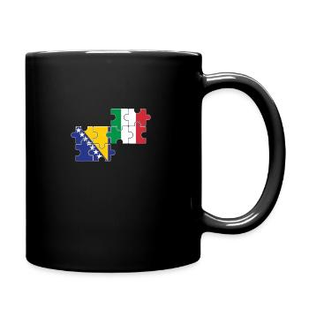 Bosnien Italien Flagge Italienisch Bosnier - Tasse einfarbig - Schwarz - Rechts