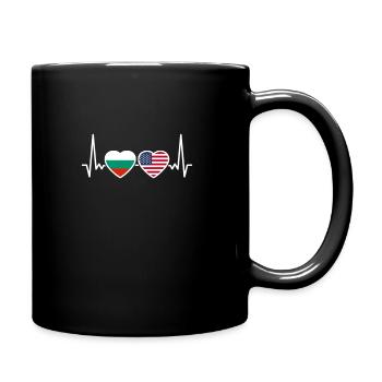 Bulgarie États-Unis Battement de cœur Drapeau Américain Bulgare - Mug uni - noir - Droite