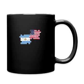 Argentinien USA Flagge Amerikanisch Argentinisch - Tasse einfarbig - Schwarz - Rechts
