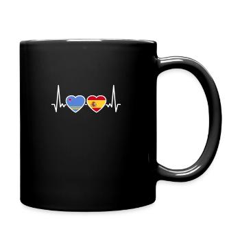 Aruba Spanien Herzschlag Flagge Spanisch - Tasse einfarbig - Schwarz - Rechts