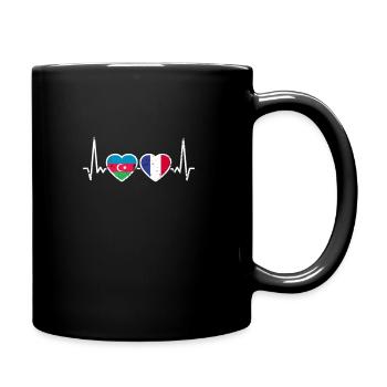 Azerbaïdjan France Heartbeat Flag - Mug uni - noir - Droite