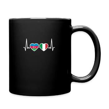 Azerbaïdjan Italie Heartbeat Flag - Mug uni - noir - Droite